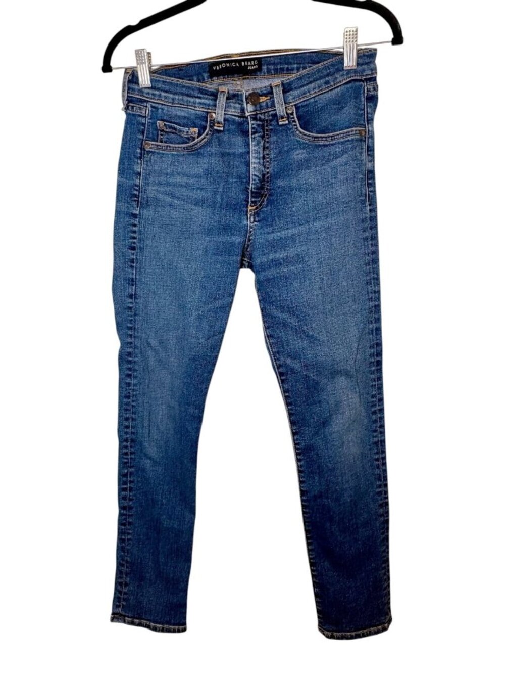 Veronica Beard Classic Wash Kate 10" Crop Straight Jeans Size 26